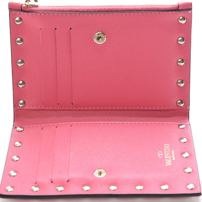 Valentino Garavani Vitello Rockstud Coin Case Card Holder Shadow Pink 7 of 9