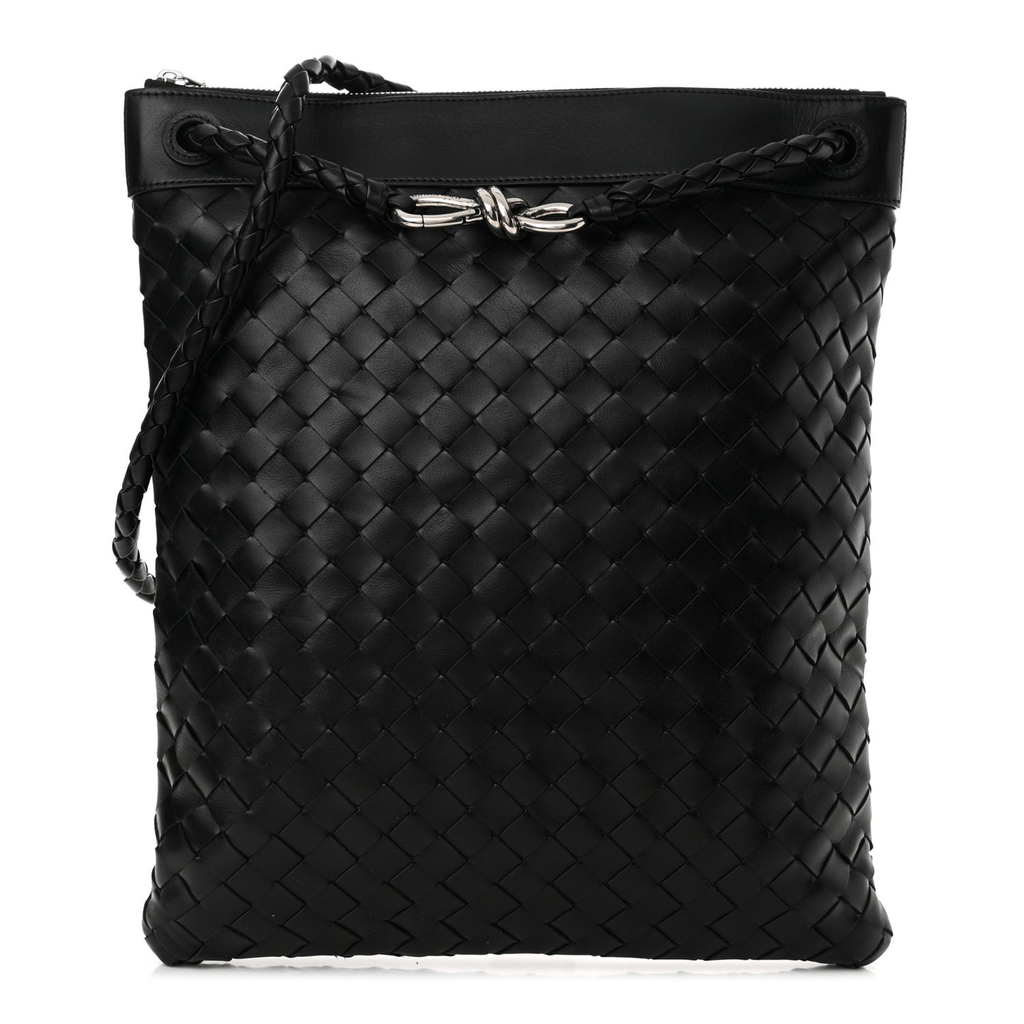 Nappa Intrecciato Andiamo Flat Messenger Black