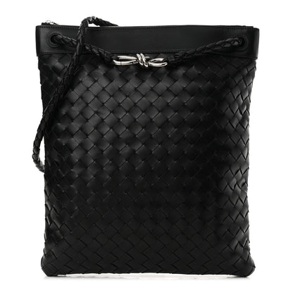 Bottega Veneta Nappa Intrecciato Andiamo Flat Messenger Black 1 of 10