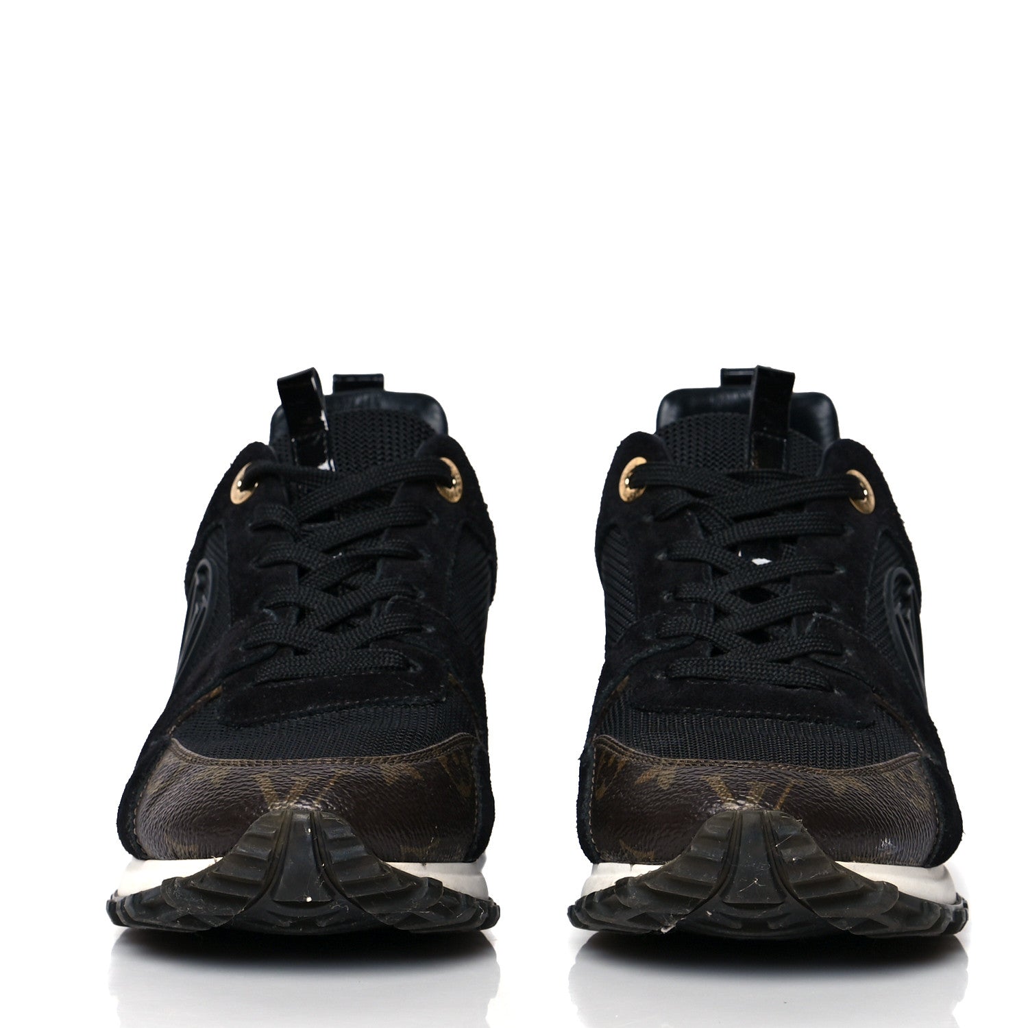 Louis Vuitton Suede Monogram Run Away Sneakers 37 Black 2 of 8