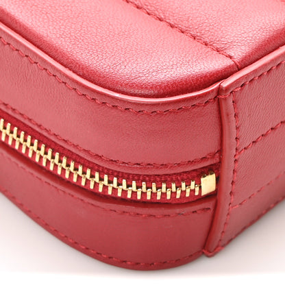 Saint Laurent Lambskin Matelasse Vicky Monogram Belt Bag Eros Red 8 of 9