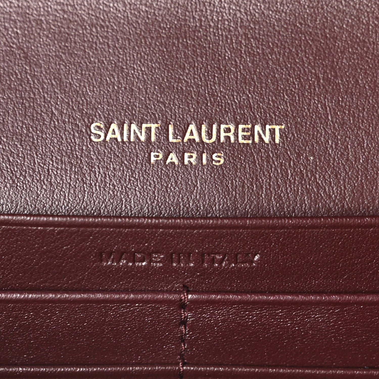 Saint Laurent Grained Calfskin Mixed Matelasse Triquilt Monogram Chain Wallet Lava Falls 10 of 17
