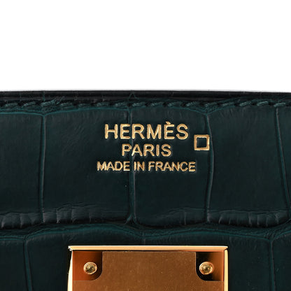 Hermes Matte Alligator Birkin 30 Vert Cypress 6 of 12