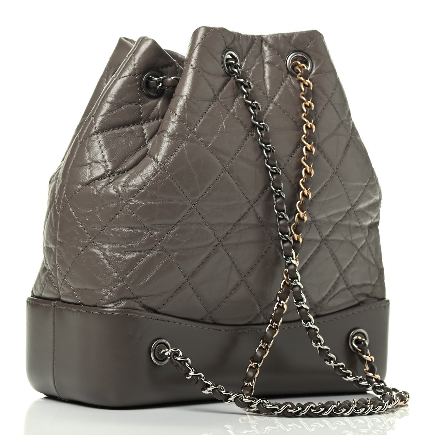 Chanel Aged Calfskin Quilted Small Gabrielle Backpack Grey 2 of 8