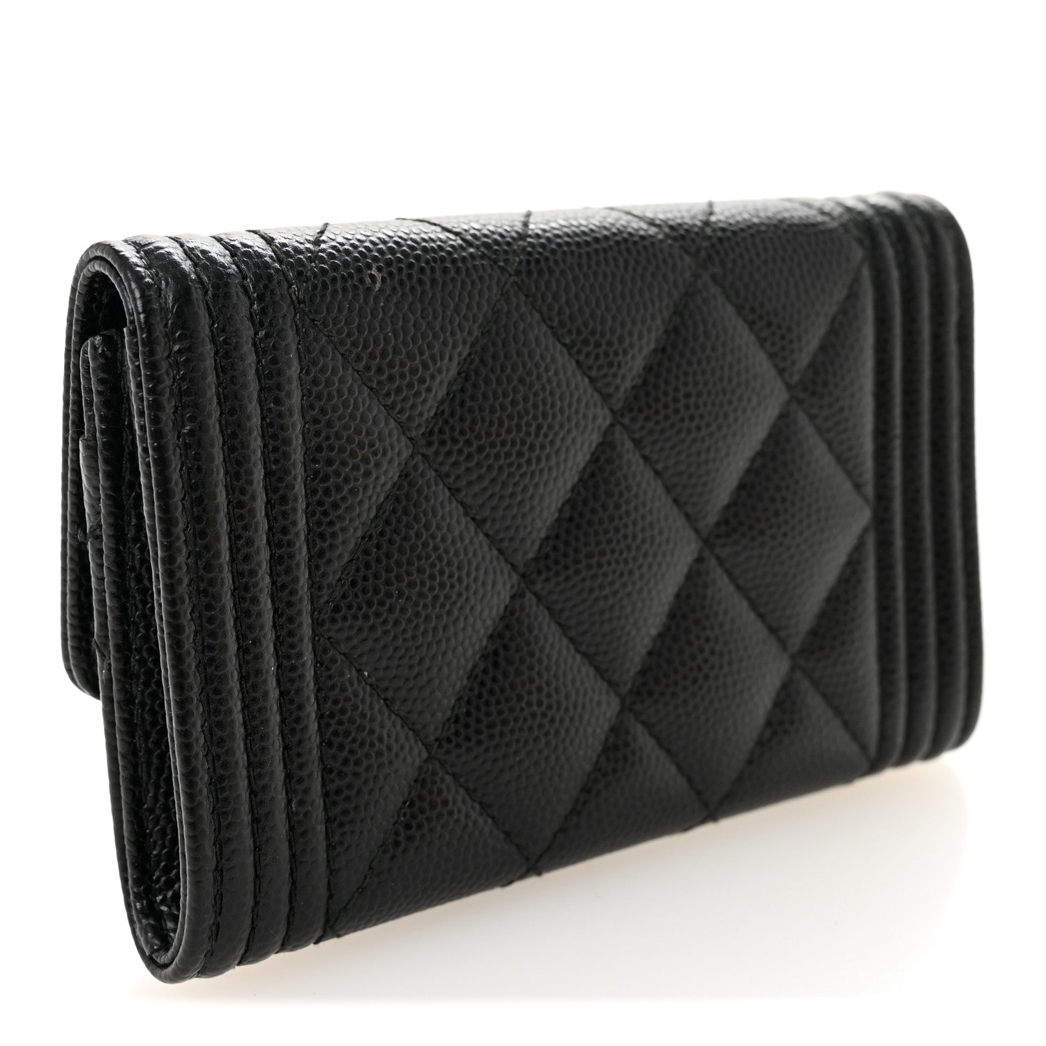Chanel Caviar Quilted Boy Flap Card Holder Black 3 of 9