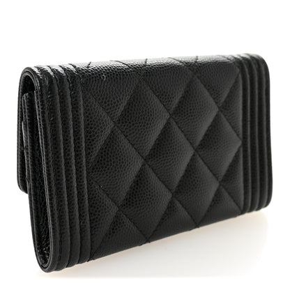Chanel Caviar Quilted Boy Flap Card Holder Black 3 of 9