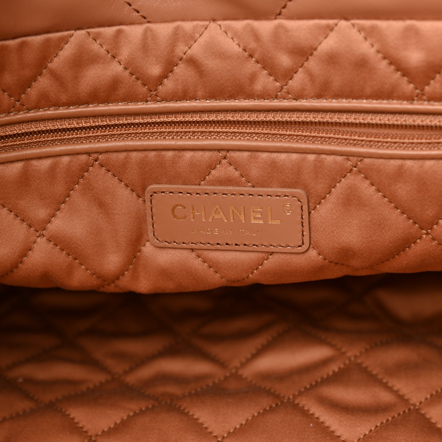 Chanel Shiny Calfskin Quilted Small Chanel 22 Camel 7 of 12