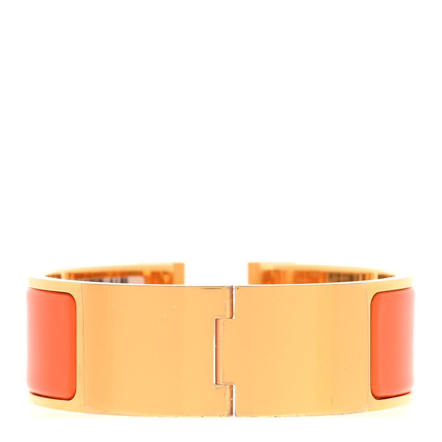 Hermes Enamel Wide Clic Clac H Bracelet PM Orange 3 of 4