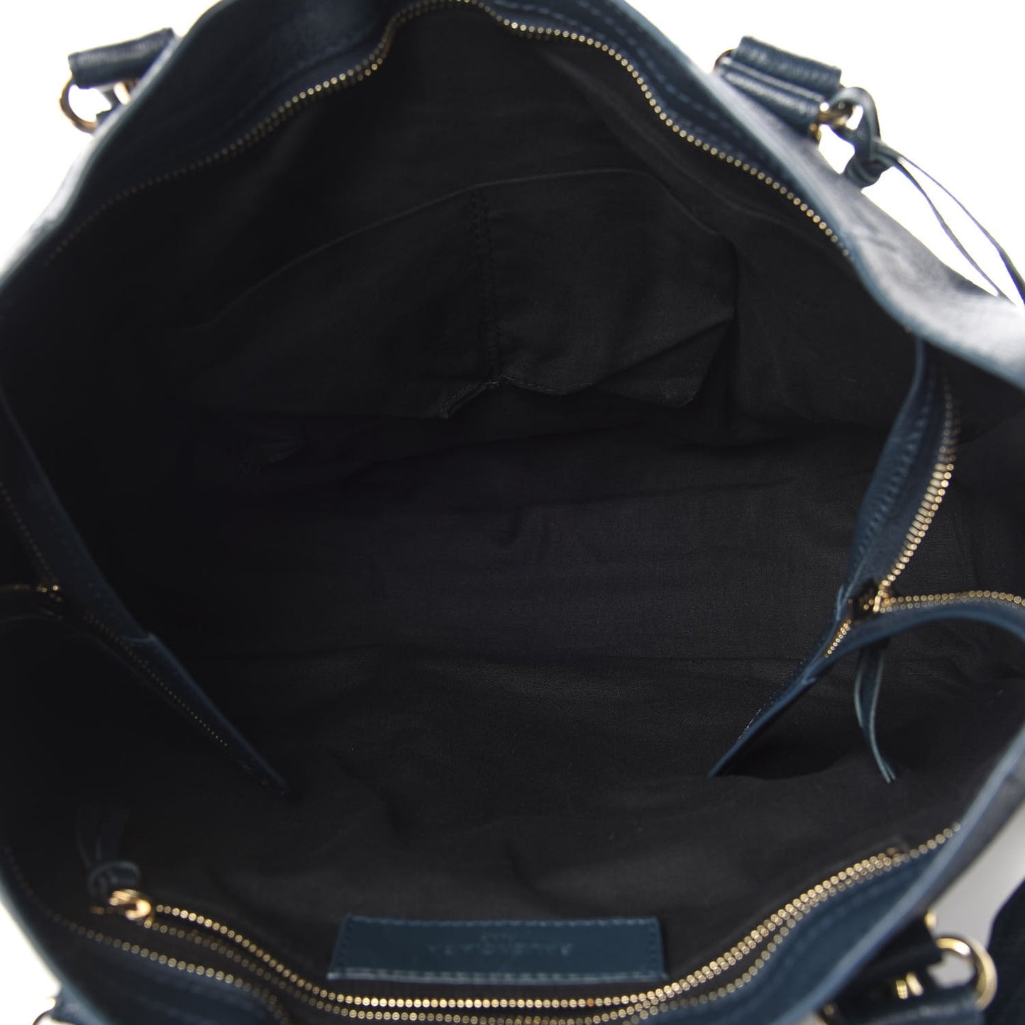 Chevre Gold Metallic Edge Hardware City Bleu Paon