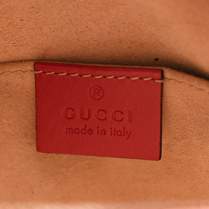 Gucci Calfskin Matelasse Small GG Marmont Chain Shoulder Bag Hibiscus Red 6 of 10