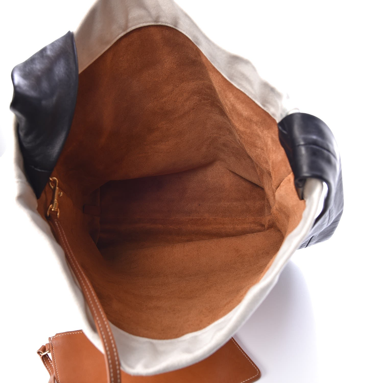 Celine Lambskin Calfskin Band Twisted Cabas Tan 6 of 18