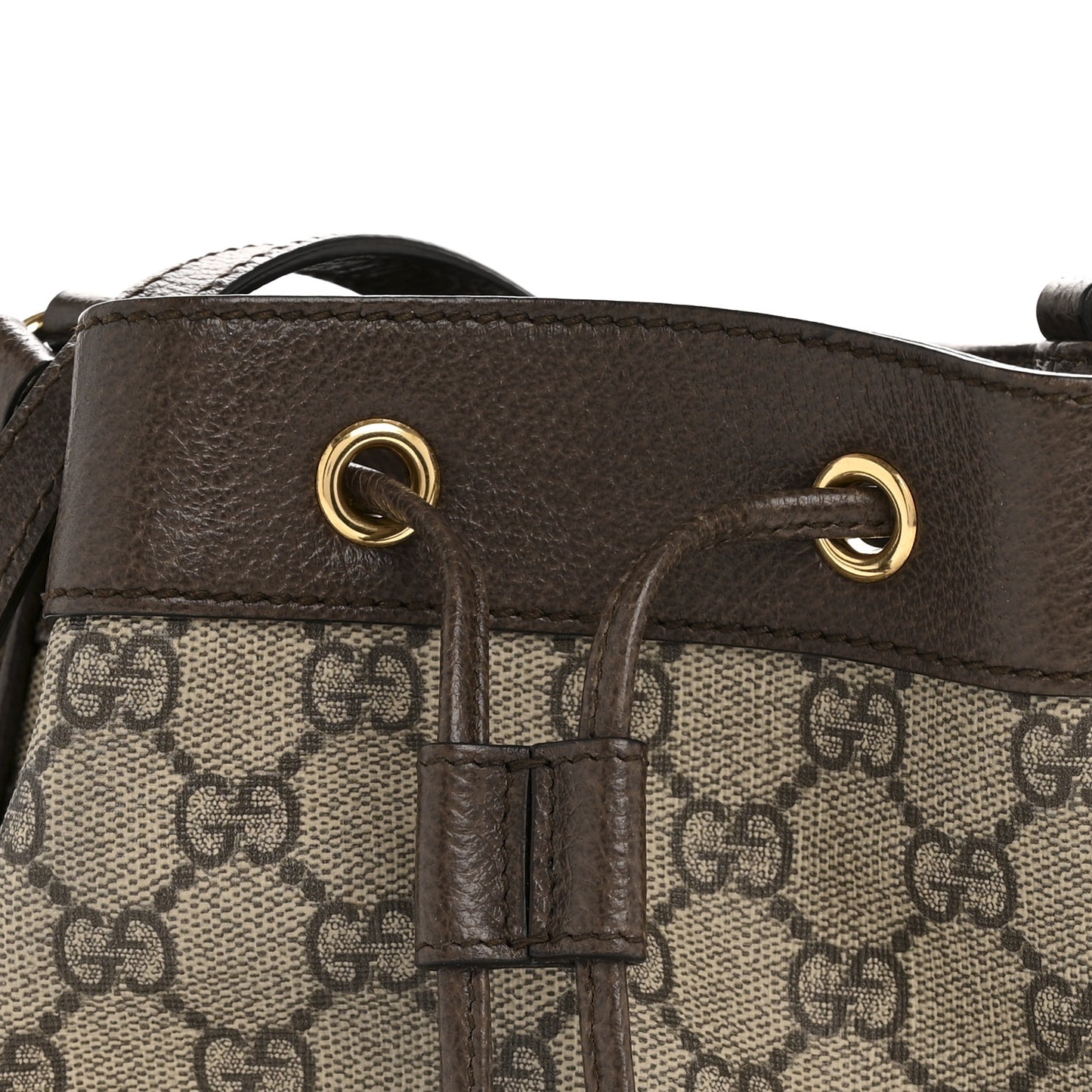 GG Supreme Monogram Web Mini Ophidia Bucket Bag Brown