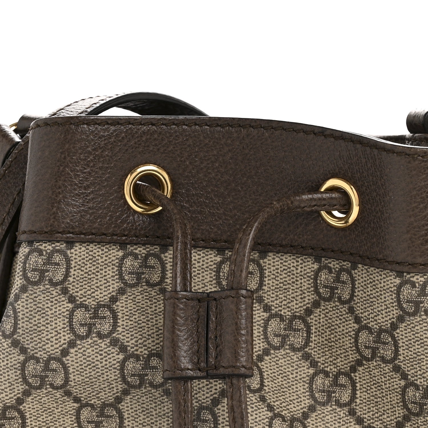 Gucci GG Supreme Monogram Web Mini Ophidia Bucket Bag Brown 8 of 11