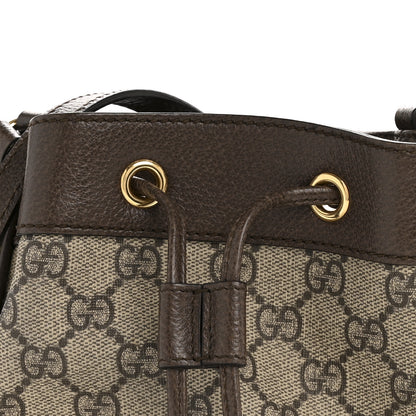 Gucci GG Supreme Monogram Web Mini Ophidia Bucket Bag Brown 8 of 11