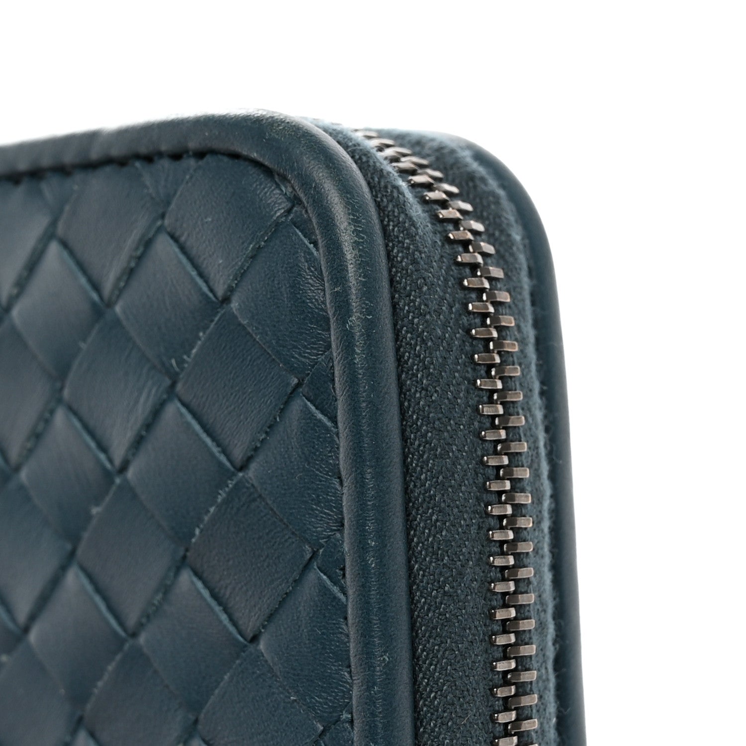 Bottega Veneta Nappa Intrecciato Zip Around Wallet Blue 19 of 21