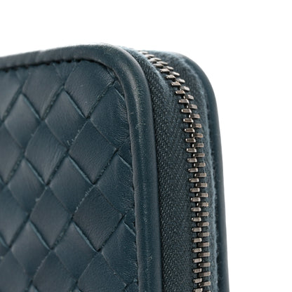 Bottega Veneta Nappa Intrecciato Zip Around Wallet Blue 19 of 21