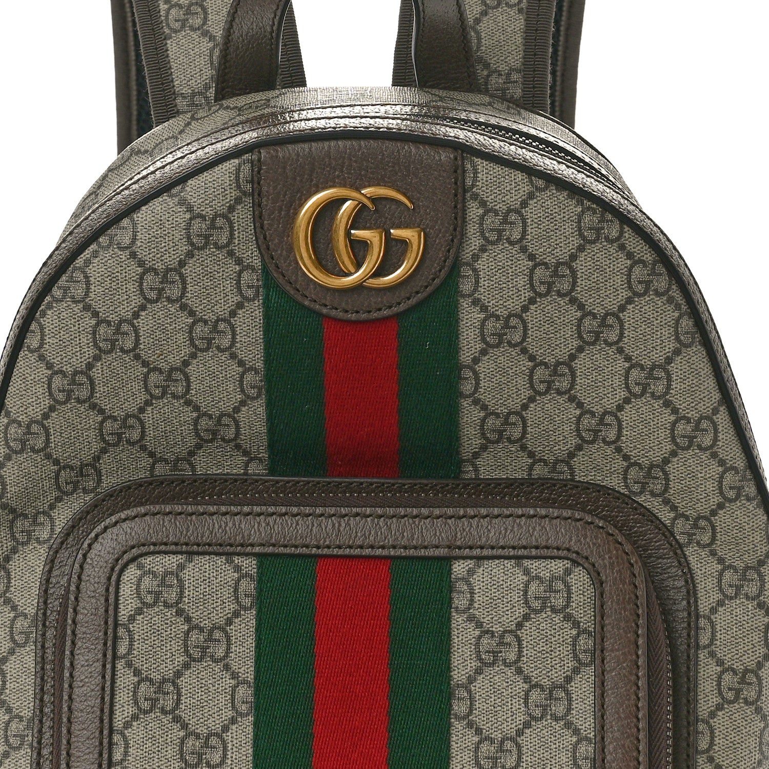 Gucci GG Supreme Monogram Calfskin Web Small Ophidia Day Backpack Beige Ebony New Acero 8 of 10