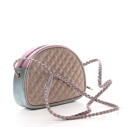 Gucci Laminated Nappa Trapuntata Mini Zumi Dome Shoulder Bag Rosa Lago Rame 3 of 11