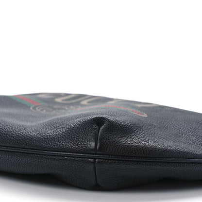 Gucci Grained Calfskin Logo Half Moon Hobo Black 8 of 8