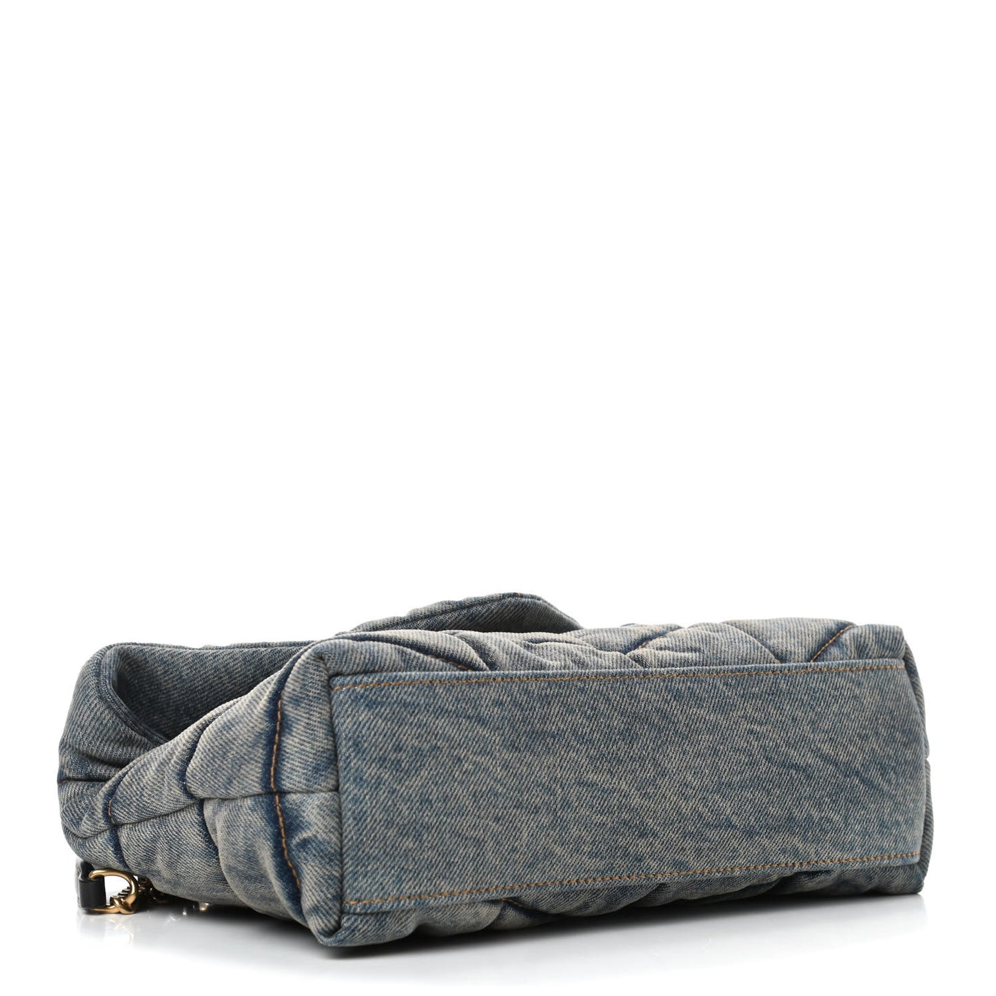 Denim Quilted Toy Loulou Puffer Monogram Chain Satchel Rodeo Blue