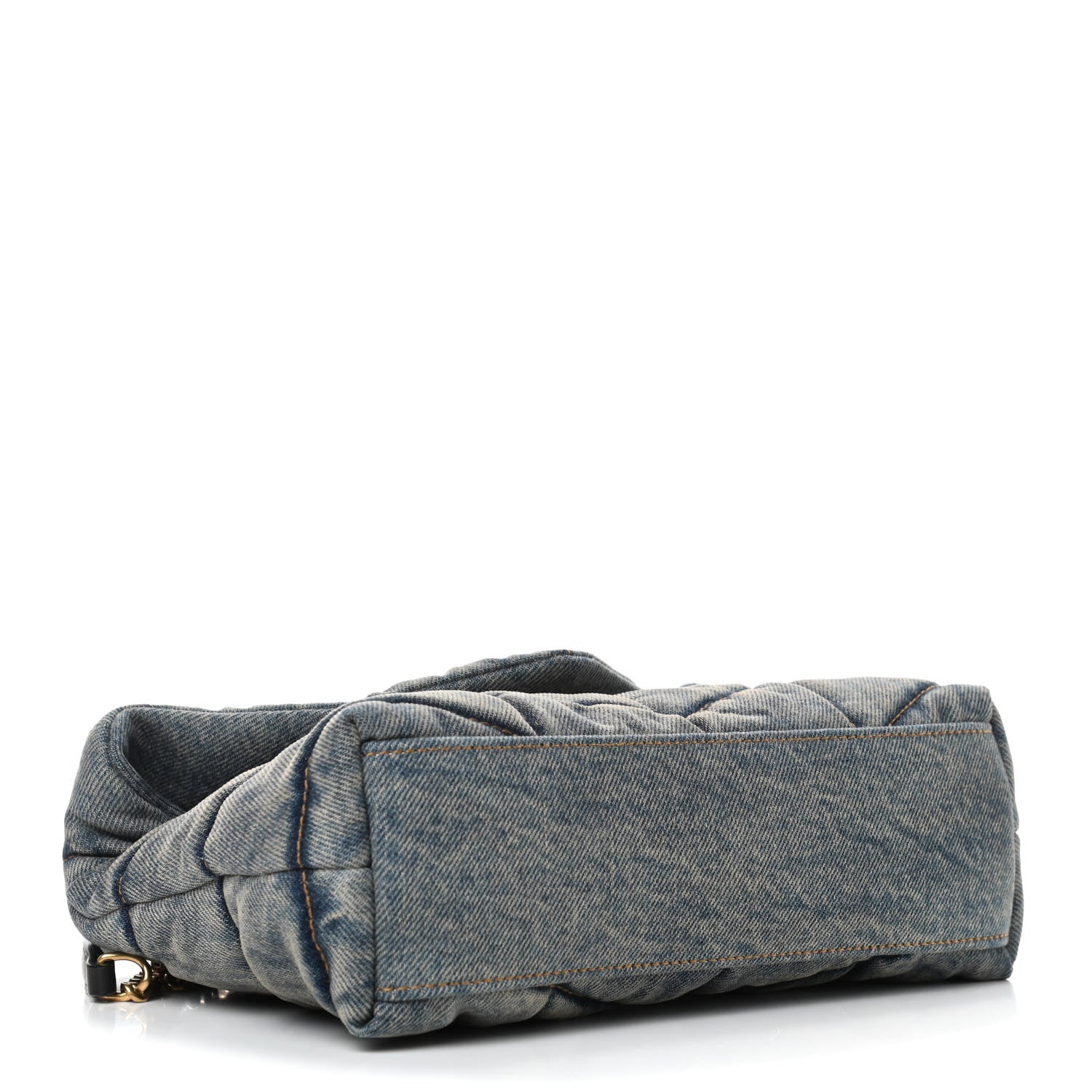 Saint Laurent Denim Quilted Toy Loulou Puffer Monogram Chain Satchel Rodeo Blue 3 of 4