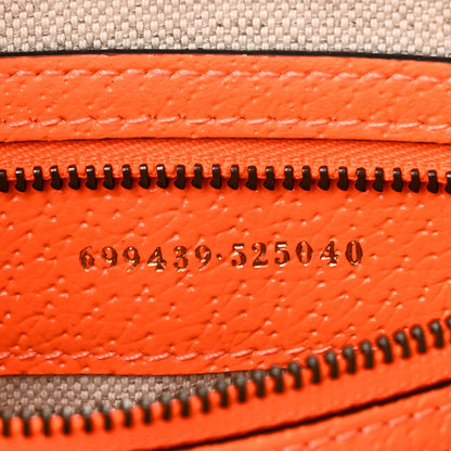Gucci GG Supreme Monogram Textured Dollar Calfskin Web Ophidia Wristlet Shoulder Bag Beige Ebony Orange 7 of 11