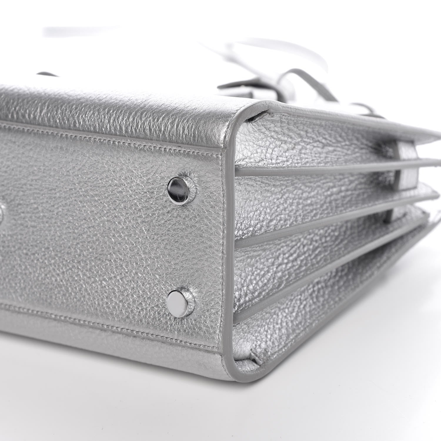Saint Laurent Metallic Grained Calfskin Baby Sac De Jour Silver 9 of 9