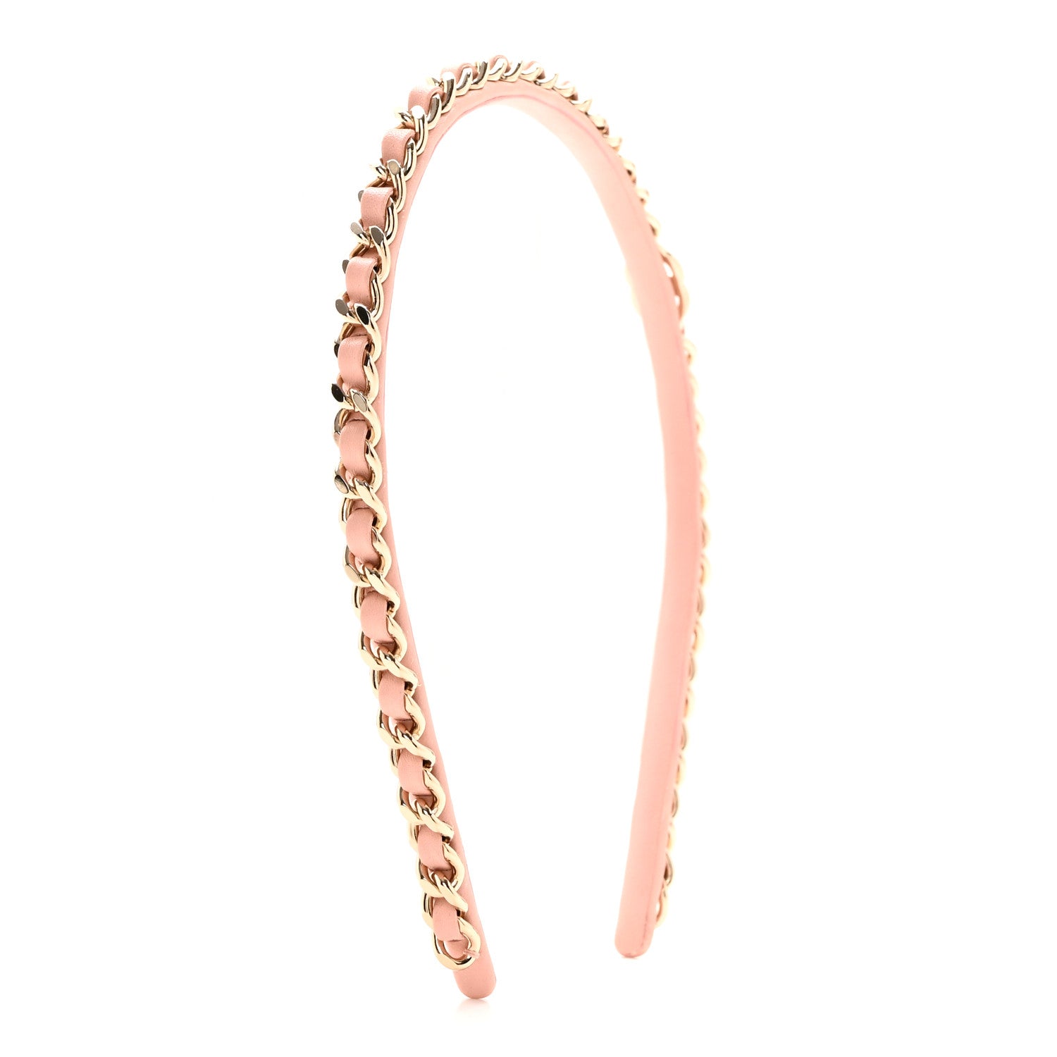 Chanel Metal Lambskin CC Turnlock Chain Headband Gold Pink 3 of 8