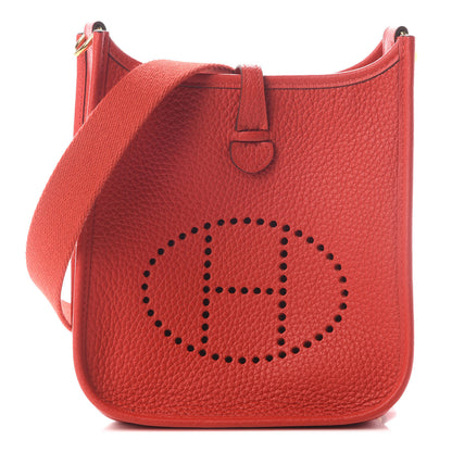 Hermes Taurillon Clemence Evelyne TPM Rouge De Coeur 1 of 9