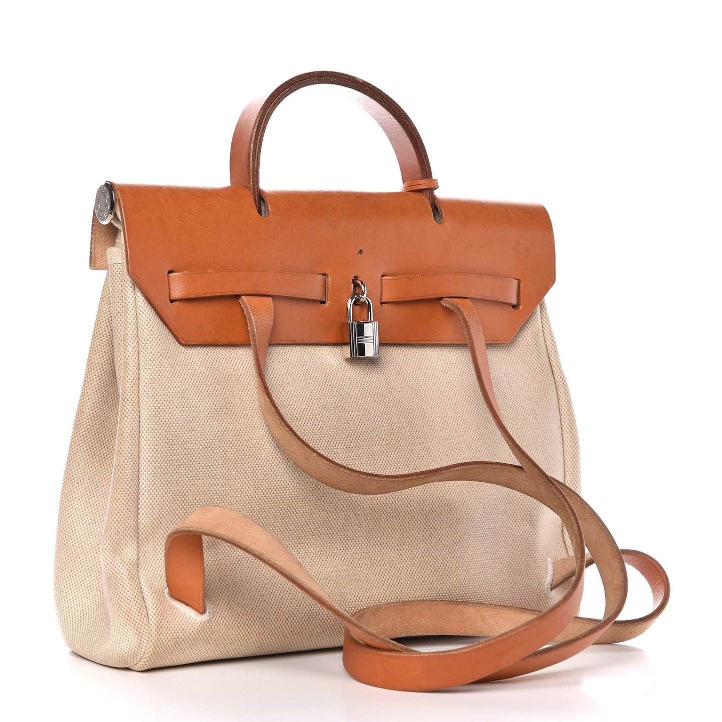 Toile Vache Calfskin Herbag 30 PM Backpack Natural