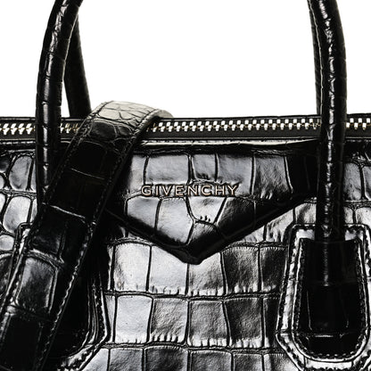 Givenchy Calfskin Crocodile Embossed Small Antigona Black 7 of 12