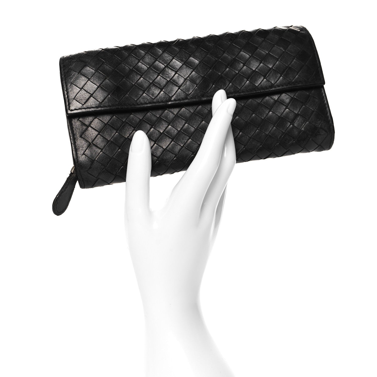 Bottega Veneta Nappa Intrecciato Continental Flap Wallet Black 2 of 10