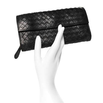 Bottega Veneta Nappa Intrecciato Continental Flap Wallet Black 2 of 10