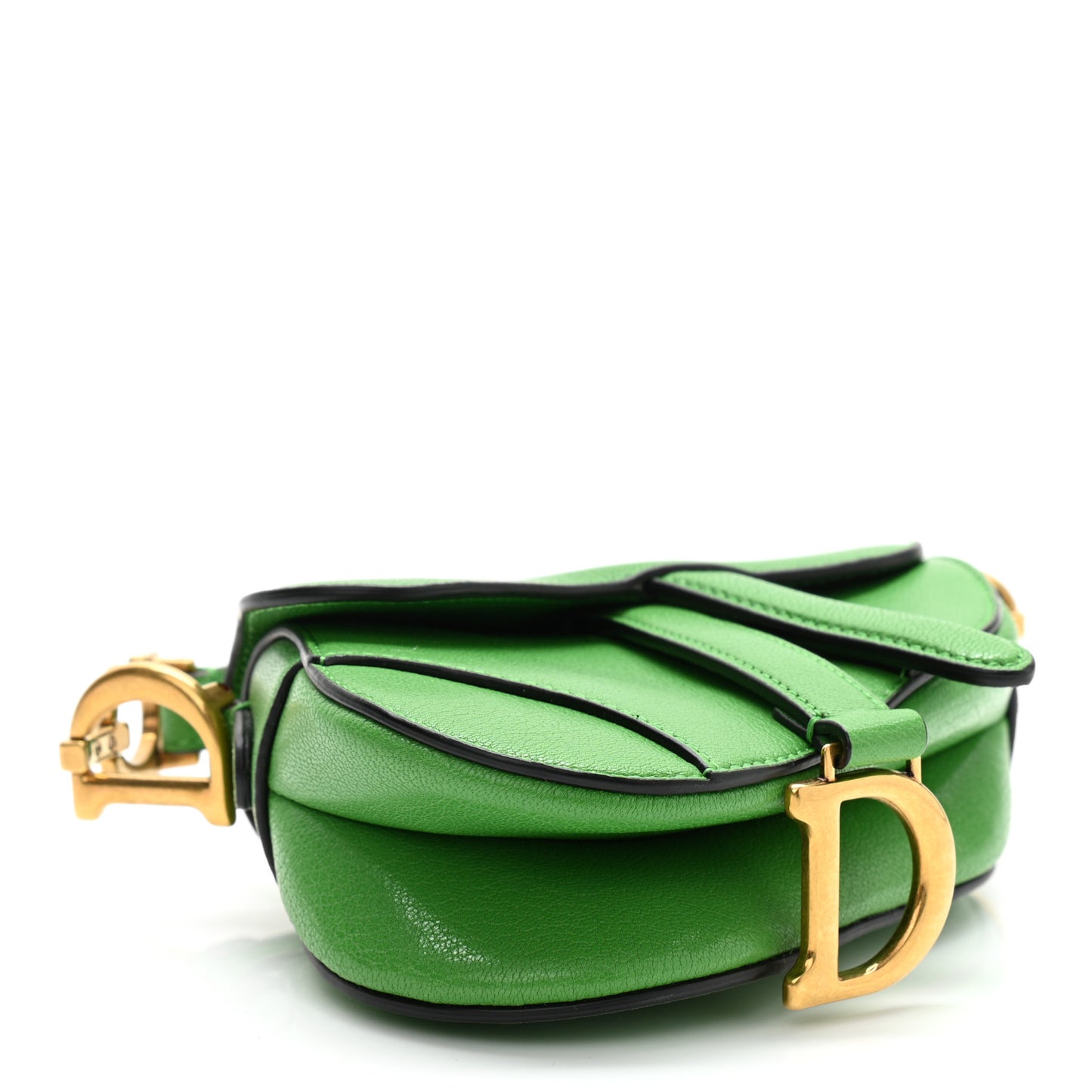Goatskin Micro Saddle Bag Green