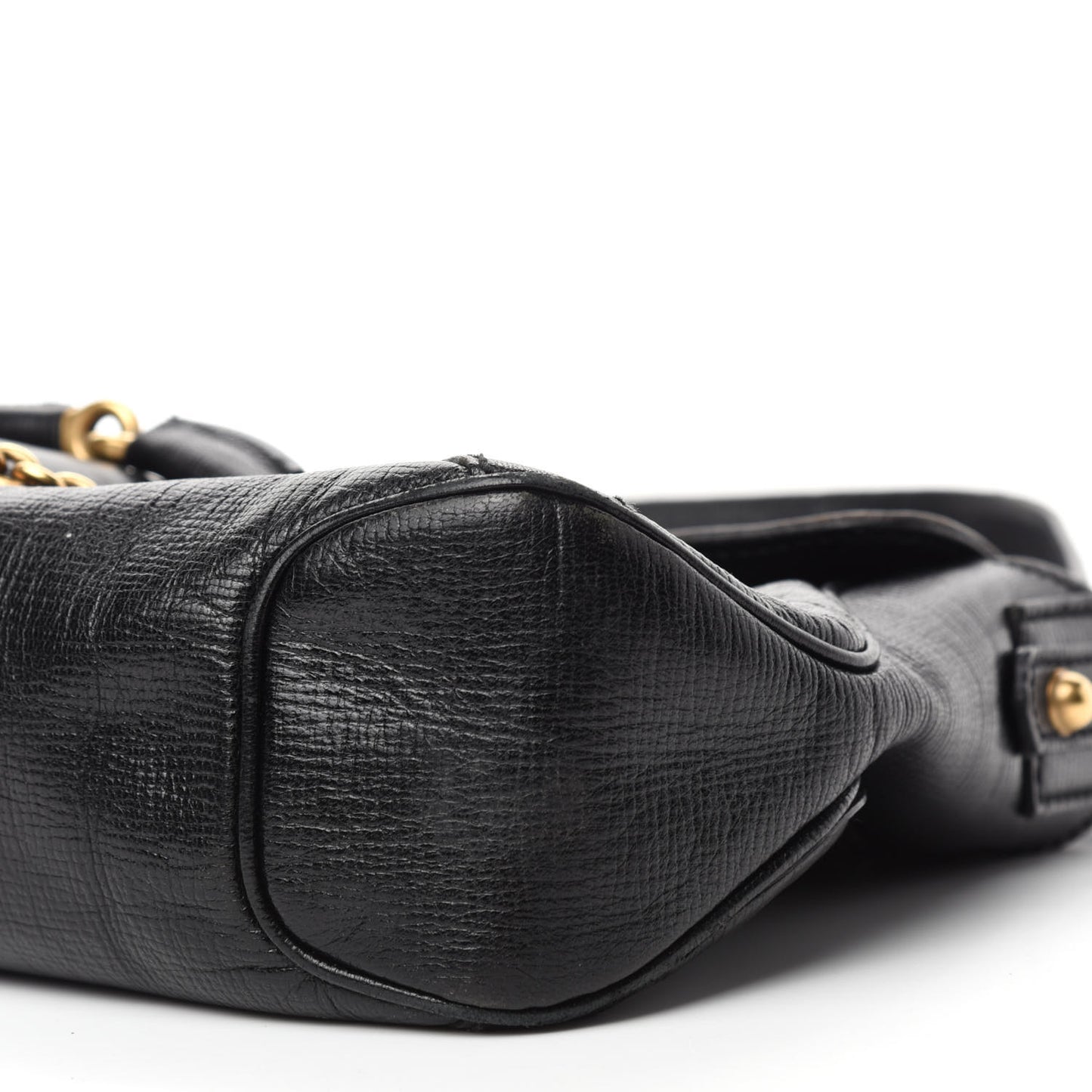 Calfskin Horsebit Flap Bag Black