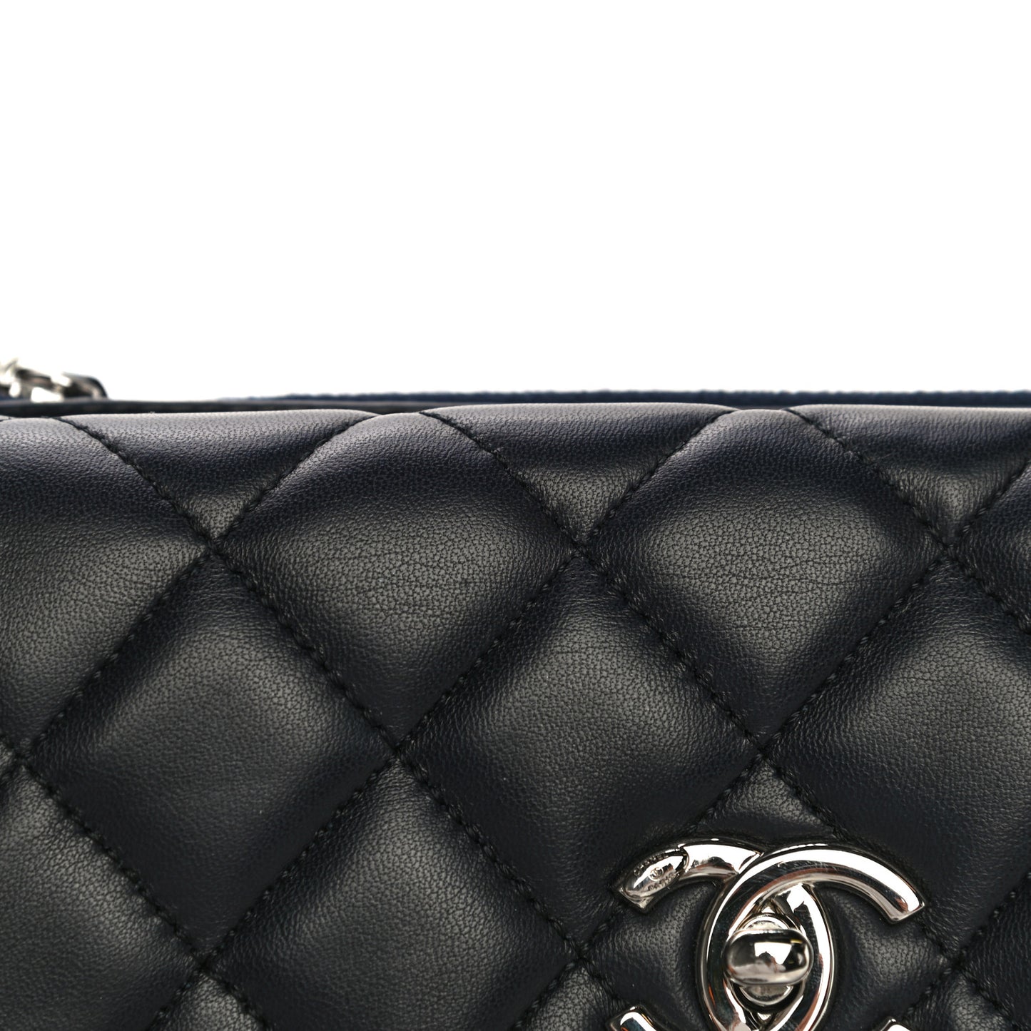 Lambskin Quilted Daily Zippy Crossbody Navy