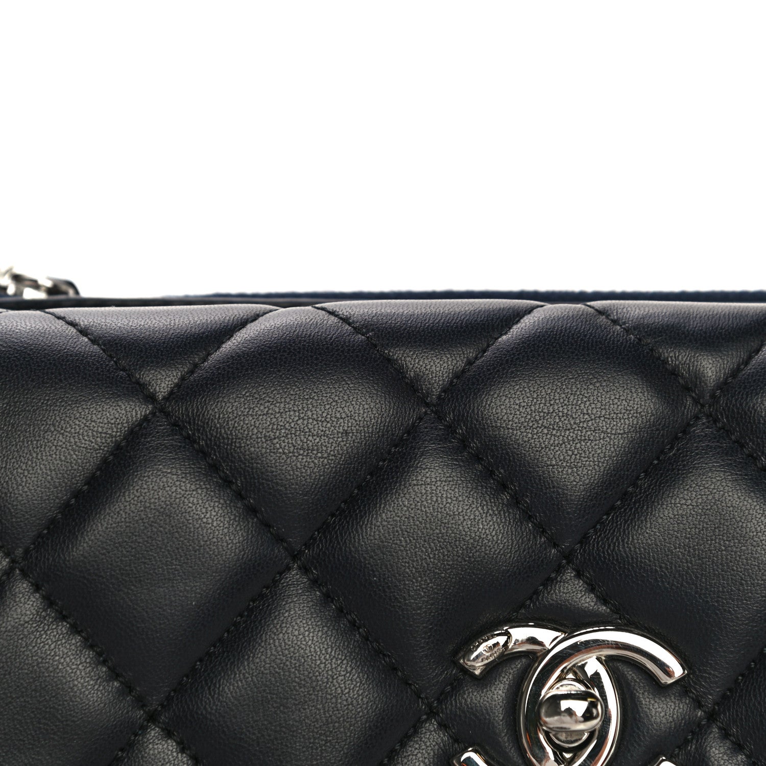 Chanel Lambskin Quilted Daily Zippy Crossbody Navy 13 of 17