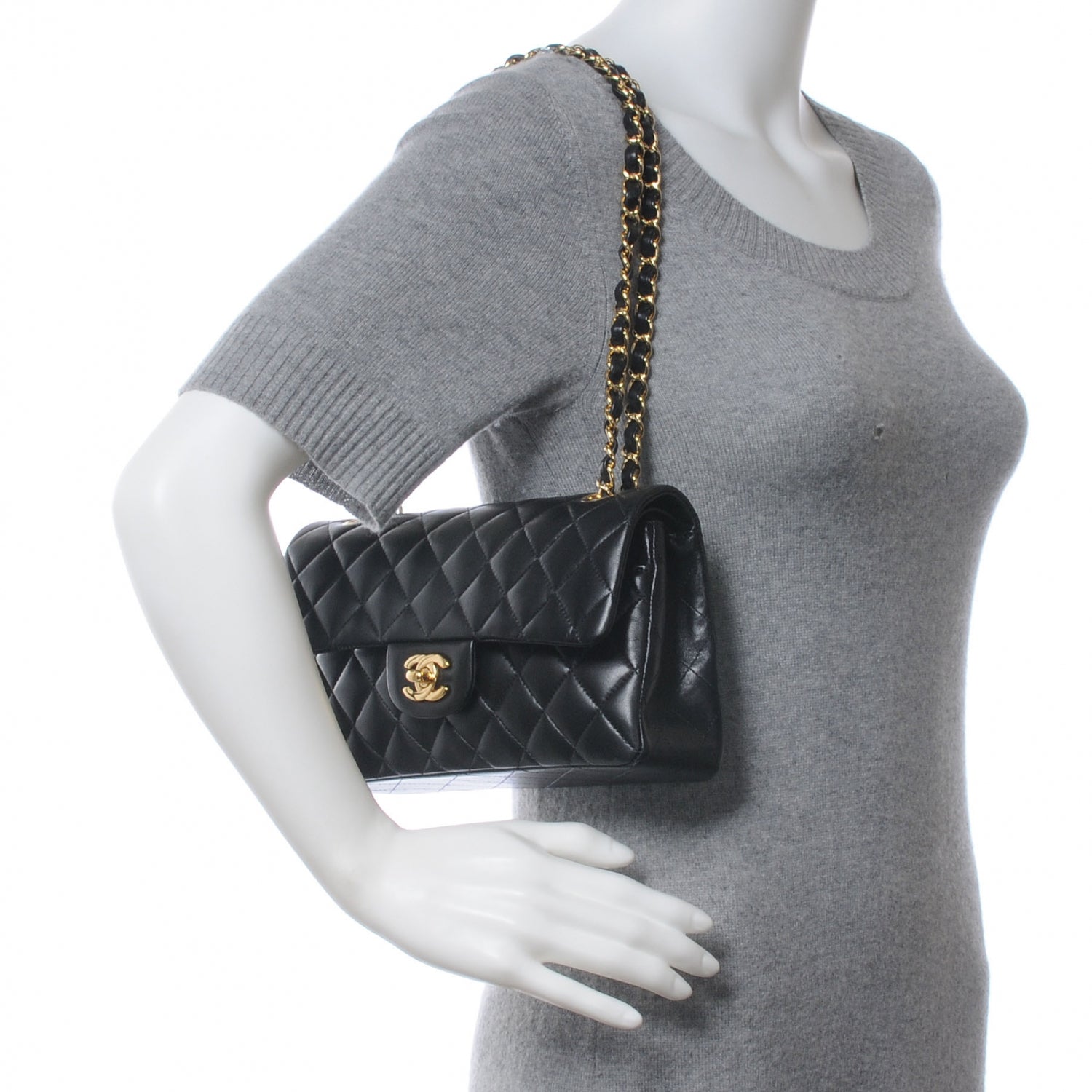 Chanel Lambskin Quilted Small Double Flap Black 2 of 6