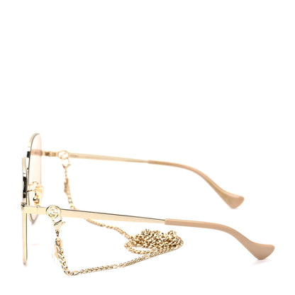Gucci Metal Round Chain Sunglasses GG1089SA Gold 6 of 16