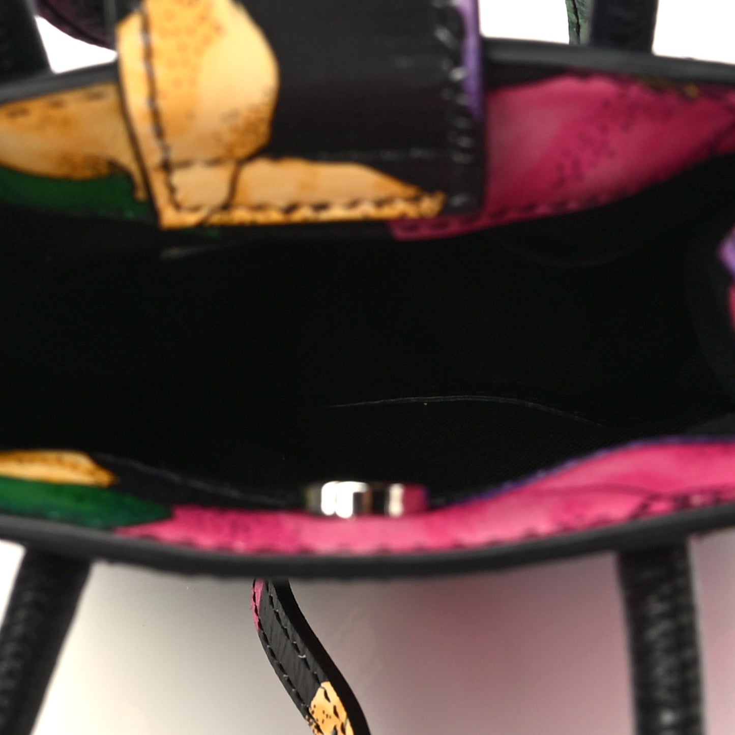 Smooth Calfskin Floral Shop Logo Shopping Phone Holder Bag Multicolor