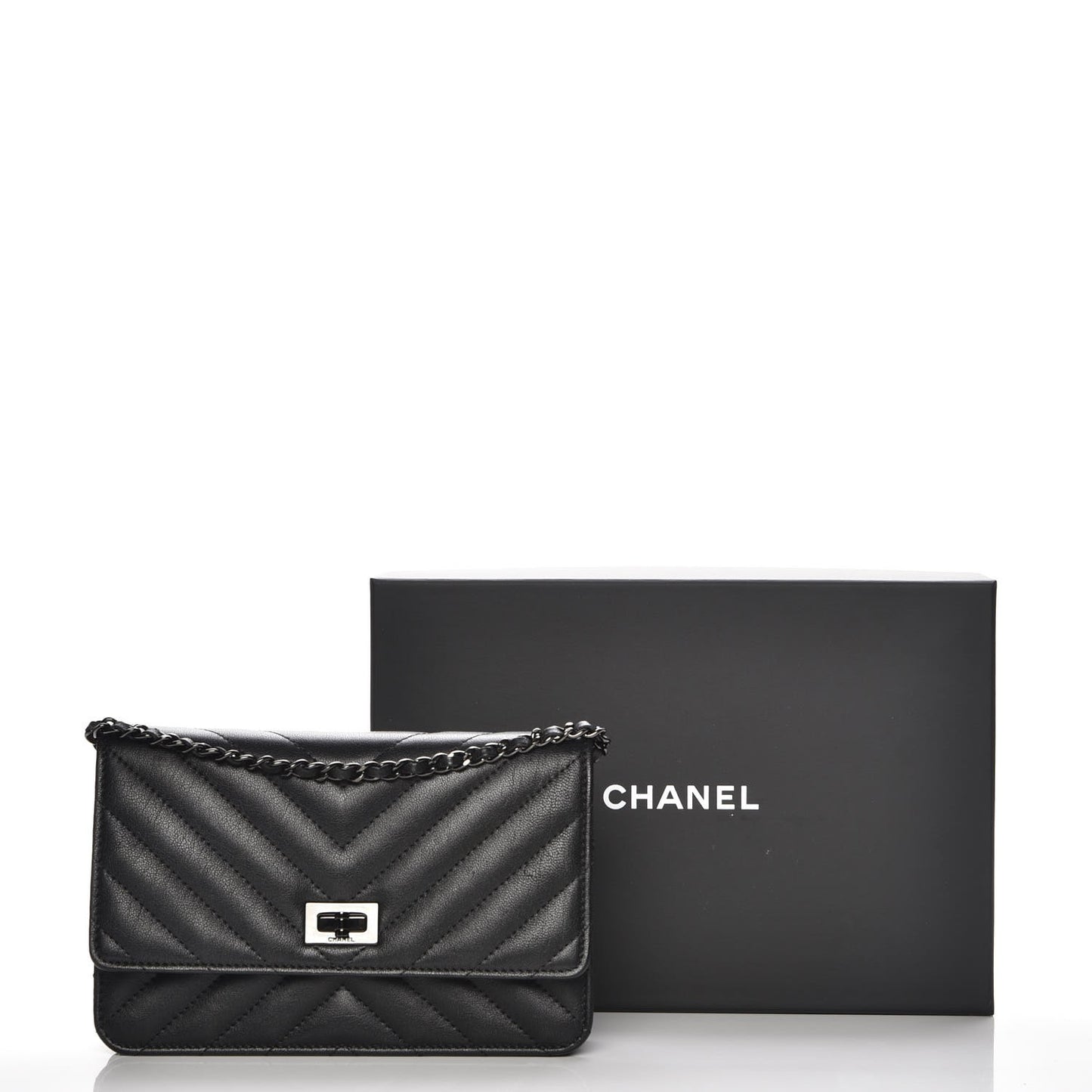 Sheepskin Chevron Reissue Wallet On Chain WOC So Black