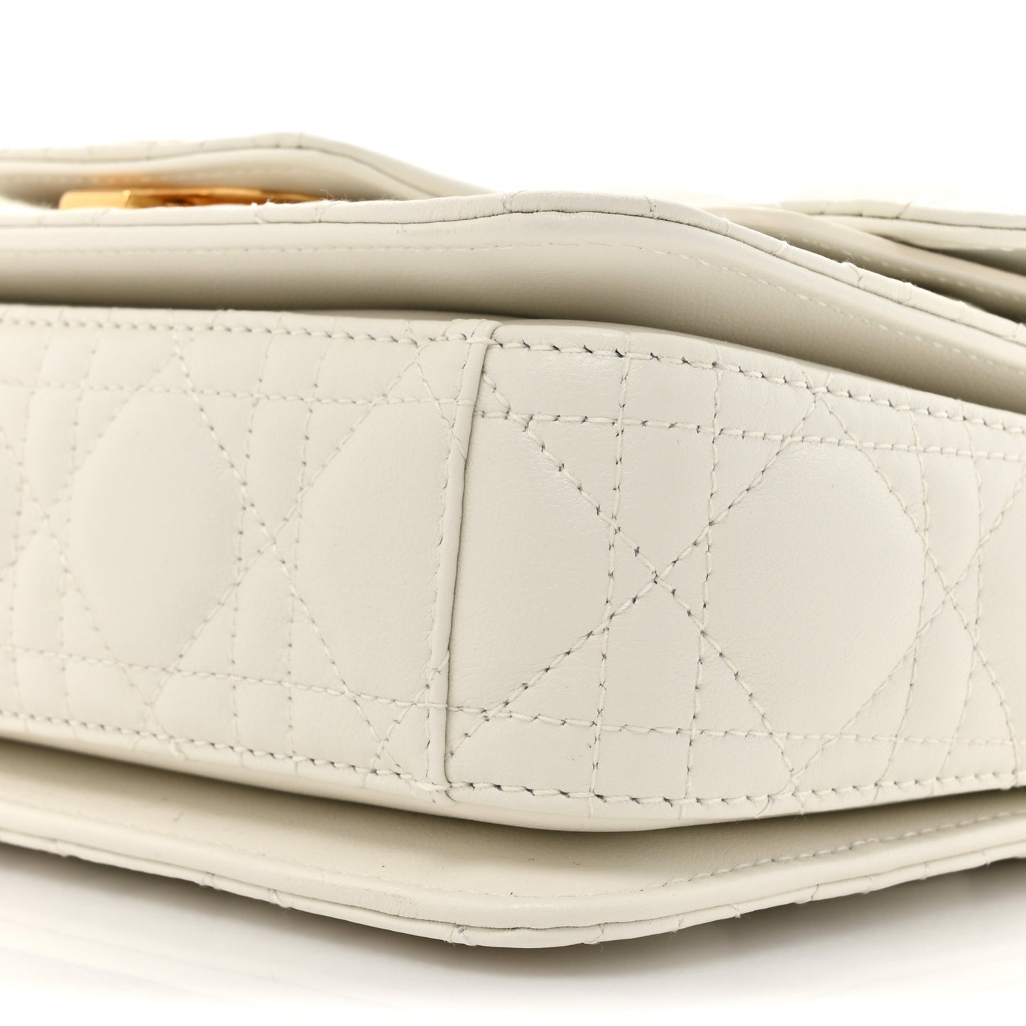 Lambskin Cannage Small Jolie Top Handle Bag Latte