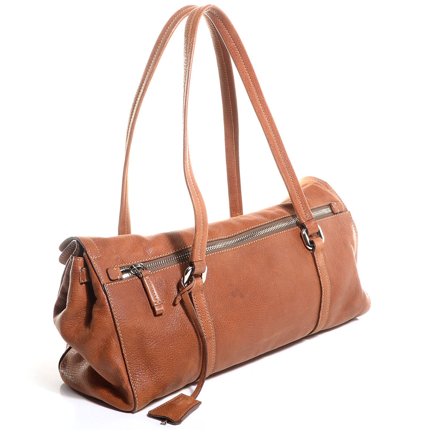 Leather Easy Foldover Pushlock Satchel