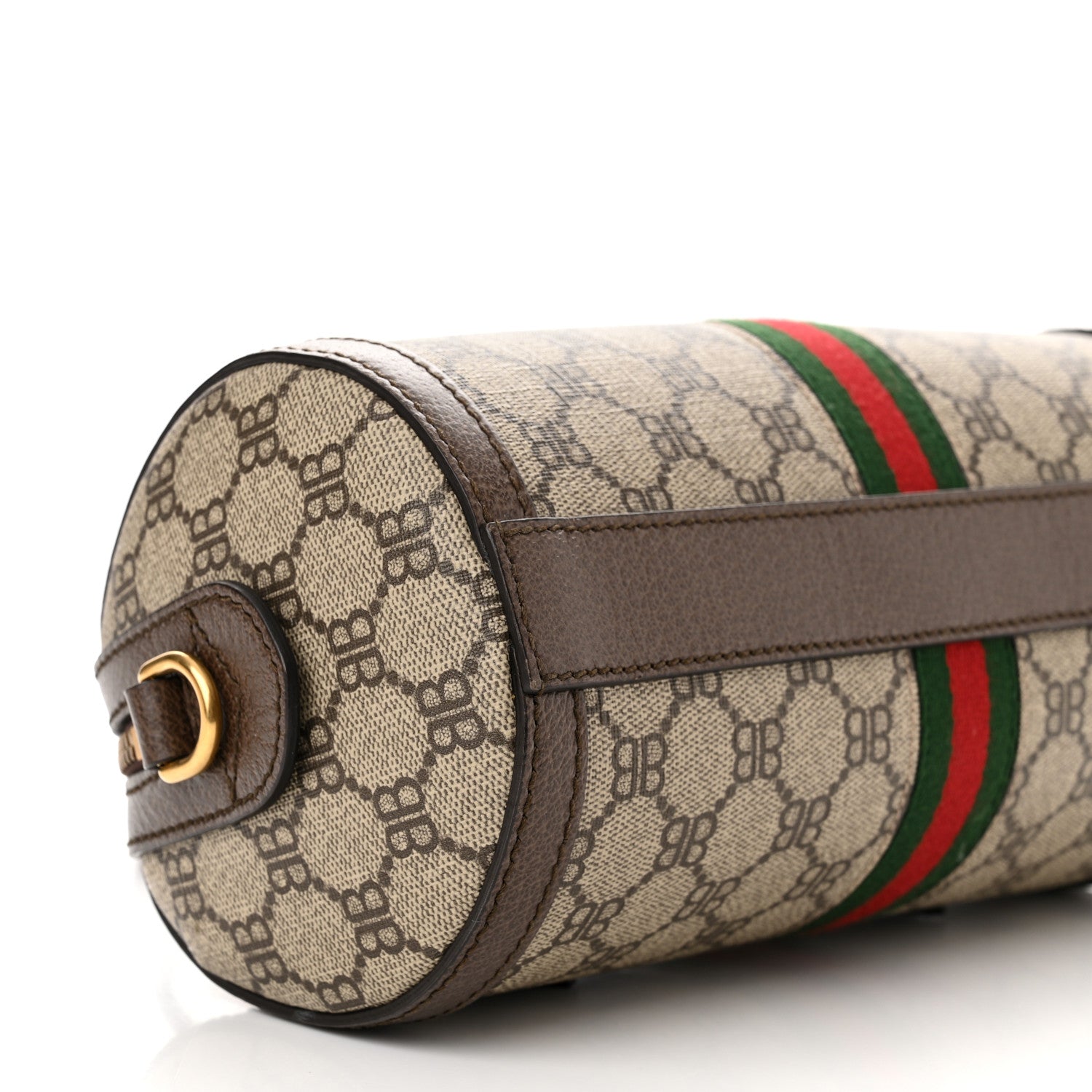 Gucci X BALENCIAGA BB Supreme Monogram Web Small Ophidia Boston Bag Beige New Acero 9 of 11