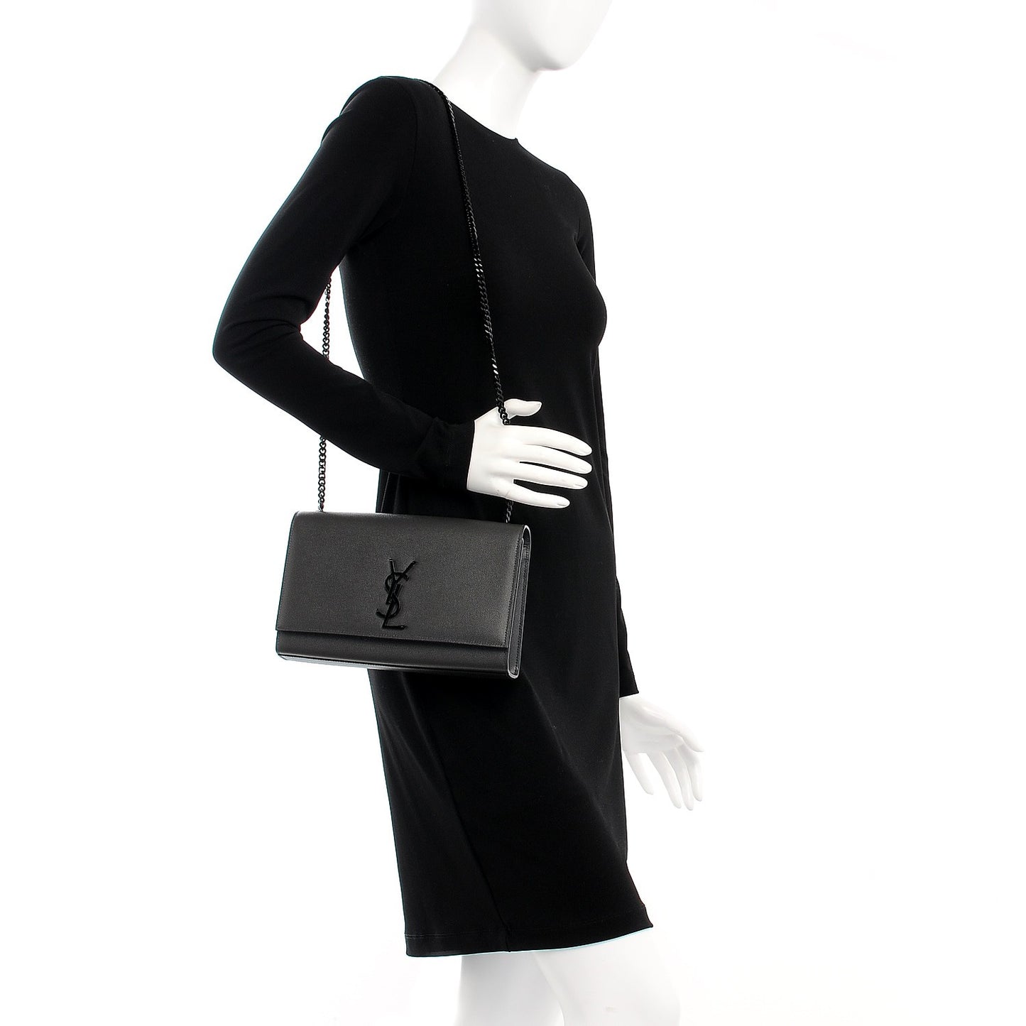 Grain De Poudre Medium Classic Monogram Kate Satchel Coal