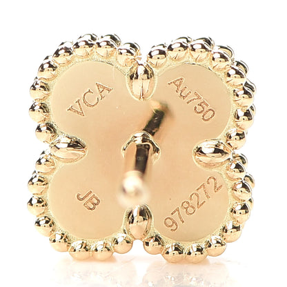 Van Cleef & Arpels 18K Yellow Gold Black Onyx Sweet Alhambra Earrings 4 of 6
