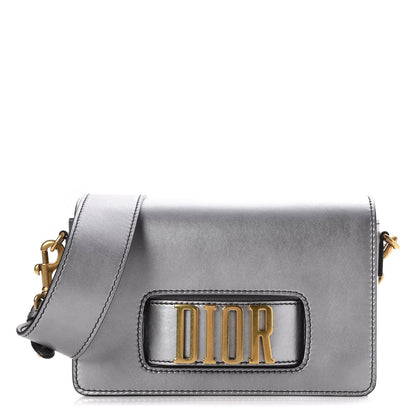 Christian Dior Metallic Smooth Calfskin Dio(r)evolution Flap Bag Silver 1 of 9