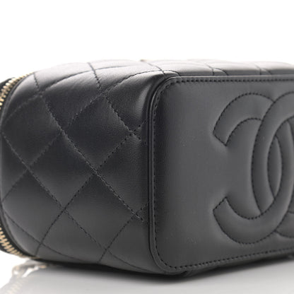 Chanel Lambskin Quilted Small Top Handle Vanity Case With Chain Black 9 of 11