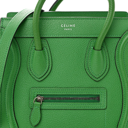 Celine Drummed Calfskin Nano Luggage Mint 8 of 11