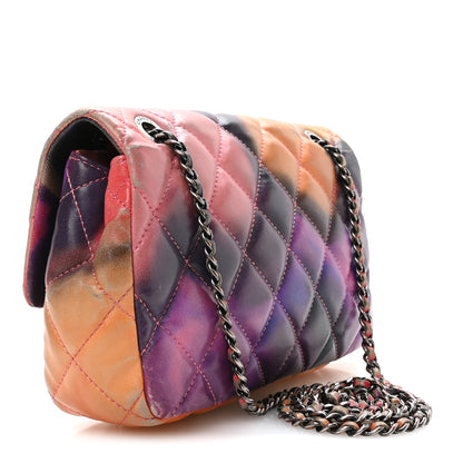 Chanel Printed Lambskin Quilted Small Flower Power Flap Ecru Orange Red Purple 3 of 11